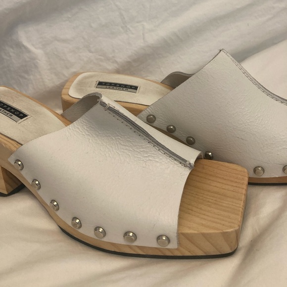 Topshop Rosie white leather Mid Clog Mule, size 40 EU/9.5 US! - Picture 5 of 9